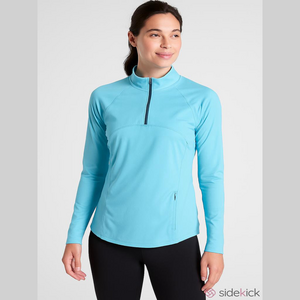 Athleta Intrepid Sunshield Athletic Shirt Blue Back Pocket Medium